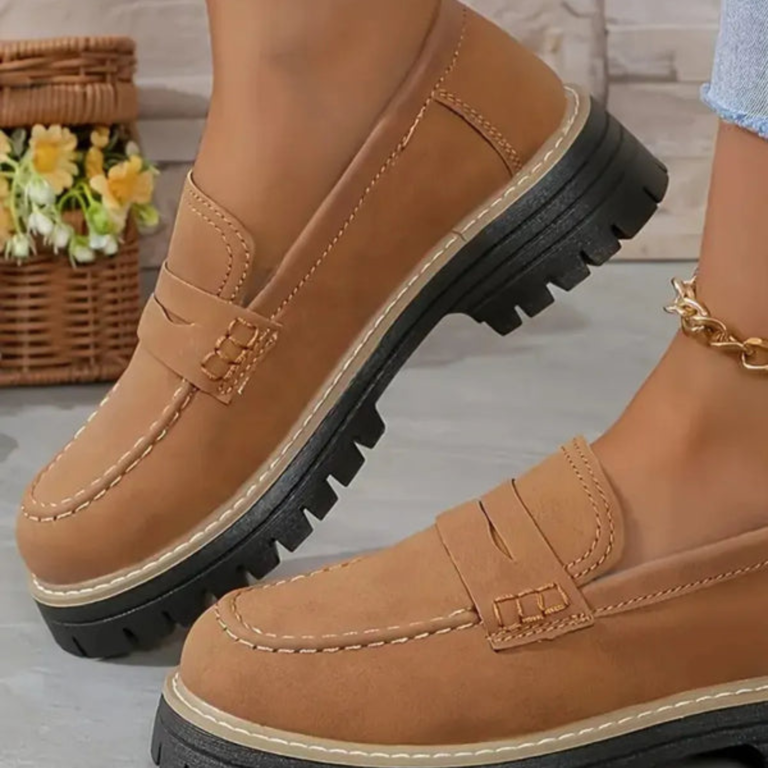 L'ADM - Mocassins Femme Style Britannique